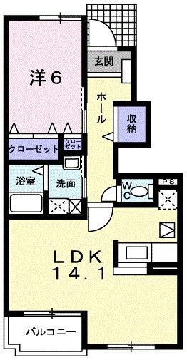 ステラK・I(1LDK/1階)の間取り写真