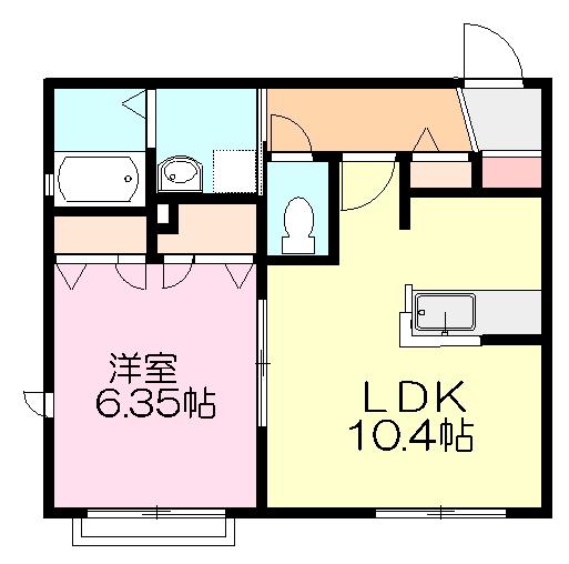 コージーコート(1LDK/1階)の間取り写真