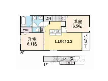 デスパシオ氷上2(2LDK/2階)の間取り写真