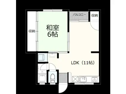 プレゼンス紀伊II(1LDK/1階)の間取り写真