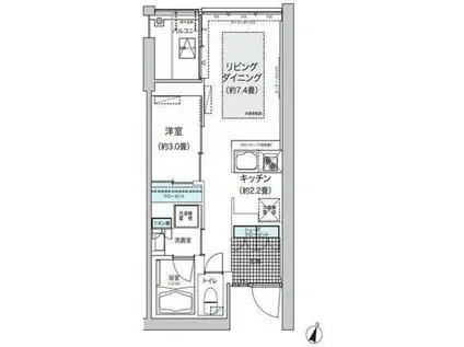ガーデニエール砧 ウエスト(1LDK/1階)の間取り写真