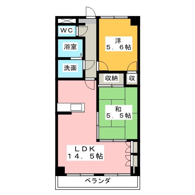 マンションひいらぎ(2LDK/1階)の間取り写真