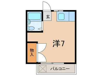 ブロードビーン(ワンルーム/2階)の間取り写真