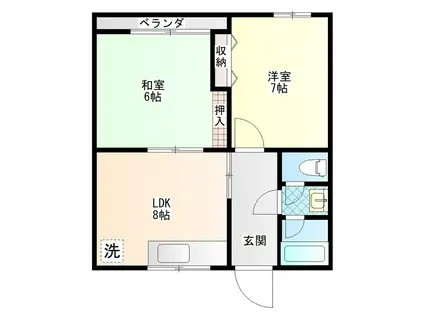 ワンコタス(2DK/3階)の間取り写真