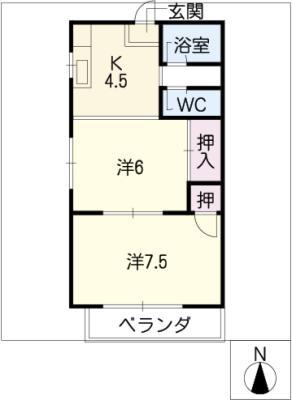 ハイツ松野(2K/3階)の間取り写真