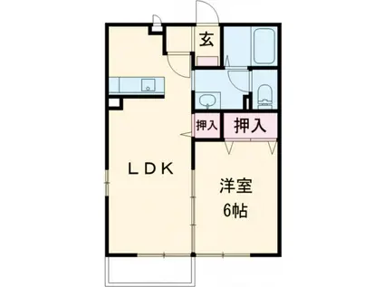 ブラン・ノワールA(1LDK/1階)の間取り写真