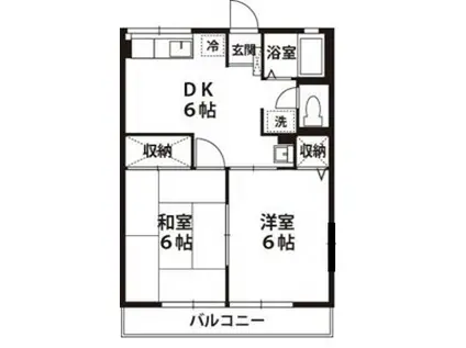 エヌハイムA(2DK/1階)の間取り写真