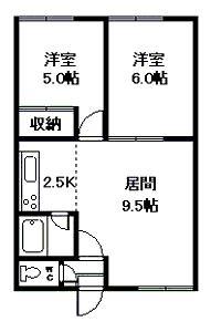 シティハイムエステート(2LDK/2階)の間取り写真