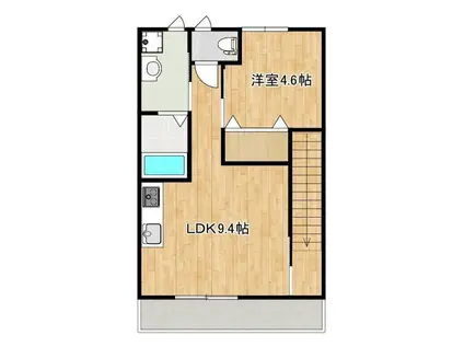 FLOWER VALLEY I(1LDK/2階)の間取り写真