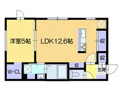 ノルフィーノ ティアラ(1LDK/2階)の間取り写真