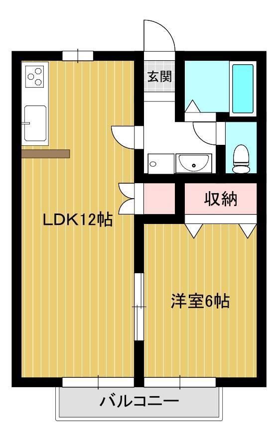 パナハイツクリスタル(1LDK/2階)の間取り写真