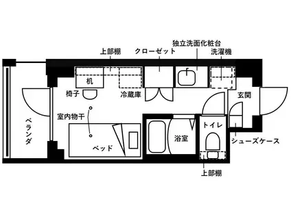 キャンパスヴィレッジ生田(ワンルーム/1階)の間取り写真