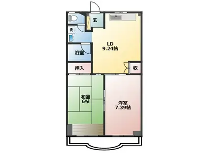 UKマンション(2DK/2階)の間取り写真