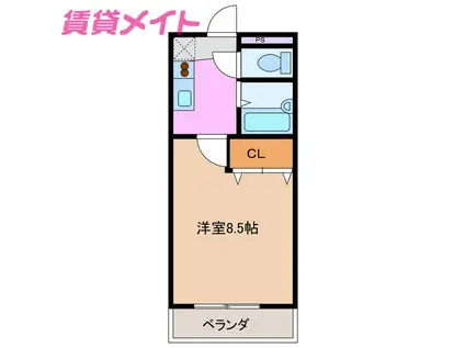 REVEUR(1K/3階)の間取り写真