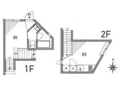 薫木荘(1DK/1階)の間取り写真