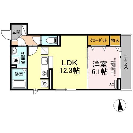 フェリーチェ(1LDK/2階)の間取り写真