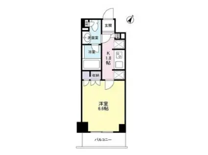 コスモリード目黒学芸大学イースト(1K/4階)の間取り写真