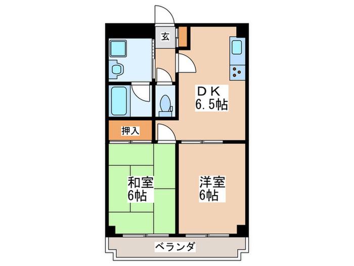 ルミエール蓮根(2DK/3階)の間取り写真