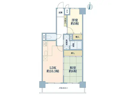 プライムエステート泉中央(2LDK/5階)の間取り写真