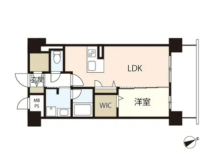 リヴィエール東白島(1LDK/6階)の間取り写真