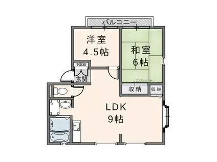 サンガーデンカレン(2LDK/2階)の間取り写真
