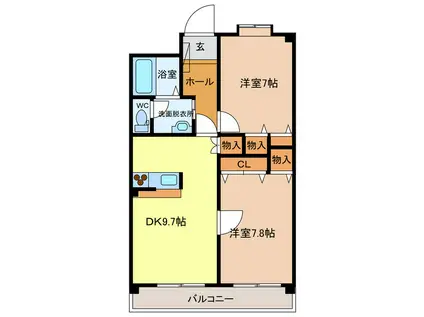 際波フォレストヒルズ(2LDK/5階)の間取り写真