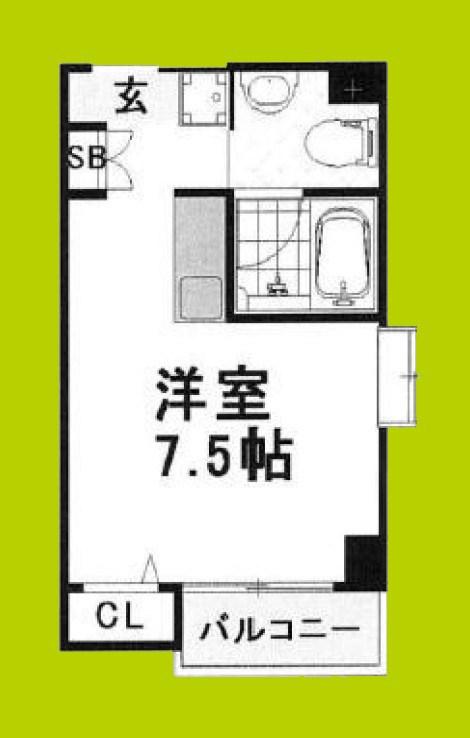 ラファミリア山坂(1K/5階)の間取り写真