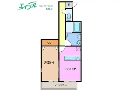 FACE MANSION(1LDK/3階)の間取り写真