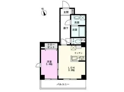 SKY GRIP(1LDK/4階)の間取り写真