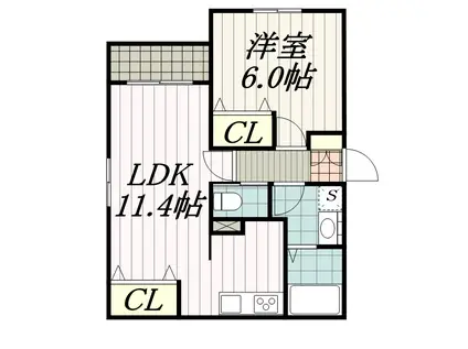 MOGGY(1LDK/1階)の間取り写真