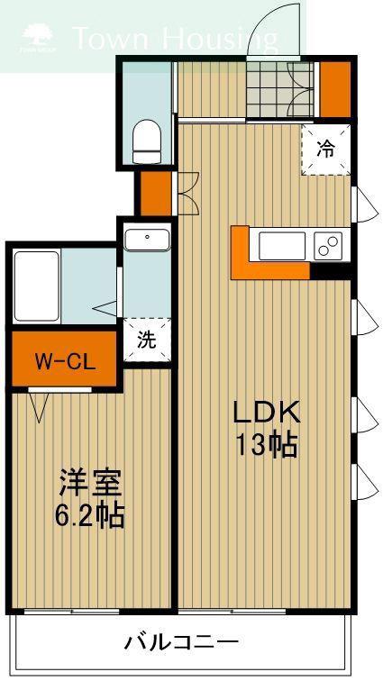 京成本線 京成八幡駅 徒歩9分 2階建 築12年(1LDK/1階)の間取り写真