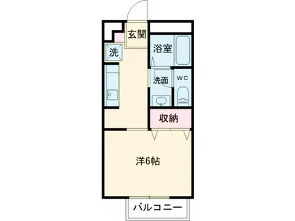 ハイネス野添南(1K/1階)の間取り写真