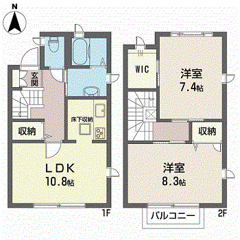 MAISON PALMO(2LDK/1階)の間取り写真