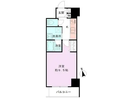 S-FORT新潟本町(1K/1階)の間取り写真