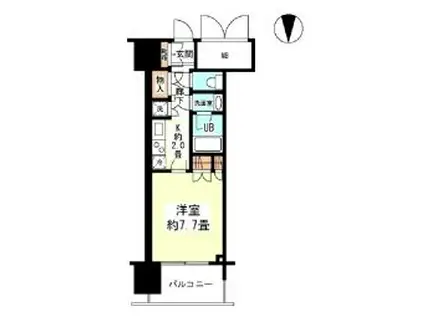 アンビエンテ四ツ橋(1K/6階)の間取り写真