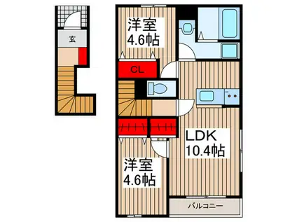 リーブルファイン南桜井VI(2LDK/2階)の間取り写真