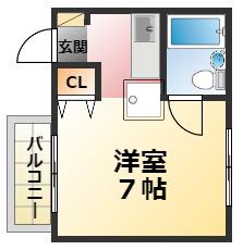 ハイツシャルム(1K/3階)の間取り写真