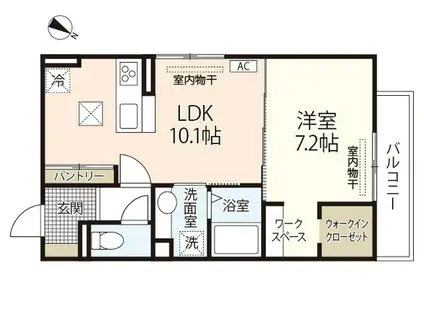 セジュールピア庚午(1LDK/1階)の間取り写真