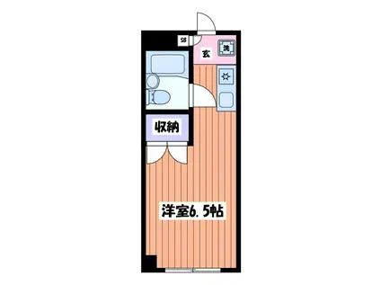 アドバンス国立(1K/2階)の間取り写真