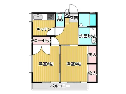 チェリーコーポV(2K/1階)の間取り写真