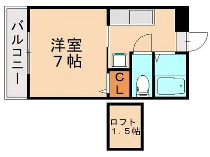 イワコウビルV(1K/3階)の間取り写真