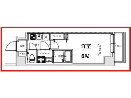 エスーレジデンス王子テルセーラ(1K/4階)の間取り写真