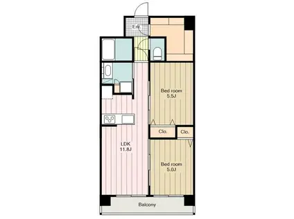ラグゼナ八王子横山町(2LDK/10階)の間取り写真