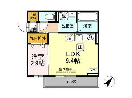 レスア柏崎I(1LDK/1階)の間取り写真