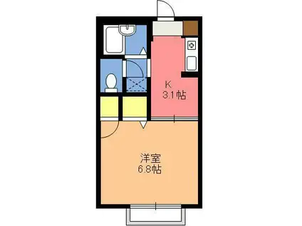 グレースII(1K/1階)の間取り写真