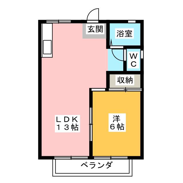 セジュール本町(1LDK/2階)の間取り写真