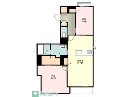 シャーメゾン925浅草橋(2LDK/2階)の間取り写真