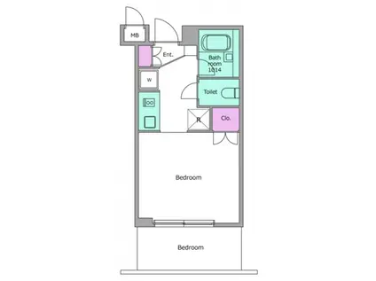 レジディア川崎(ワンルーム/10階)の間取り写真