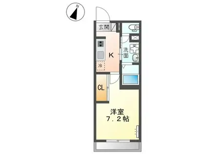 ヴァローレ日比野(1K/1階)の間取り写真