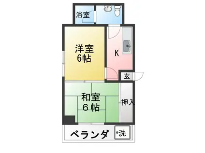 メゾネ-ドイナバ(2K/3階)の間取り写真